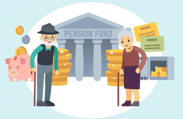 Couple discussing retirement planning and pension guidance